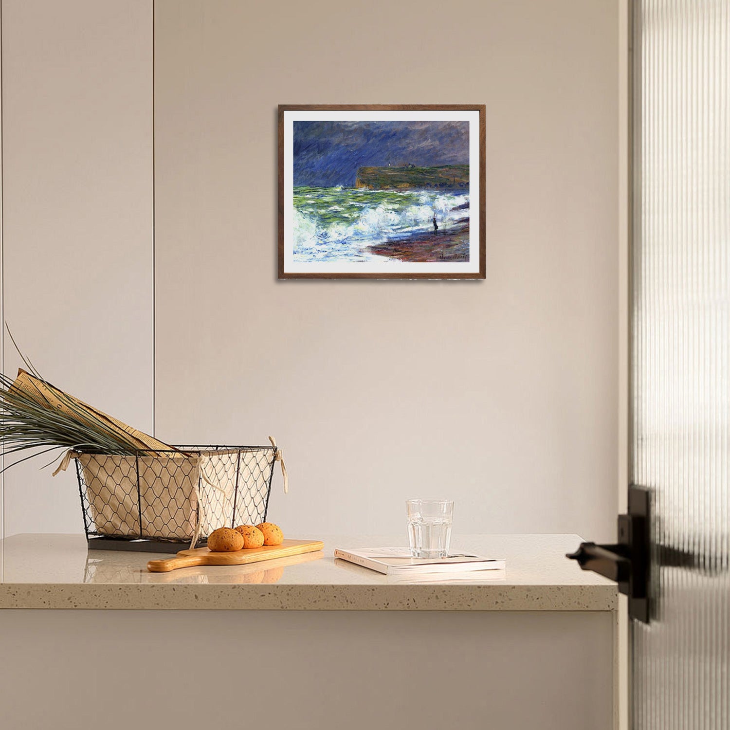 Claude Monet Wall Art The Beach At Fecamp Poster Framed