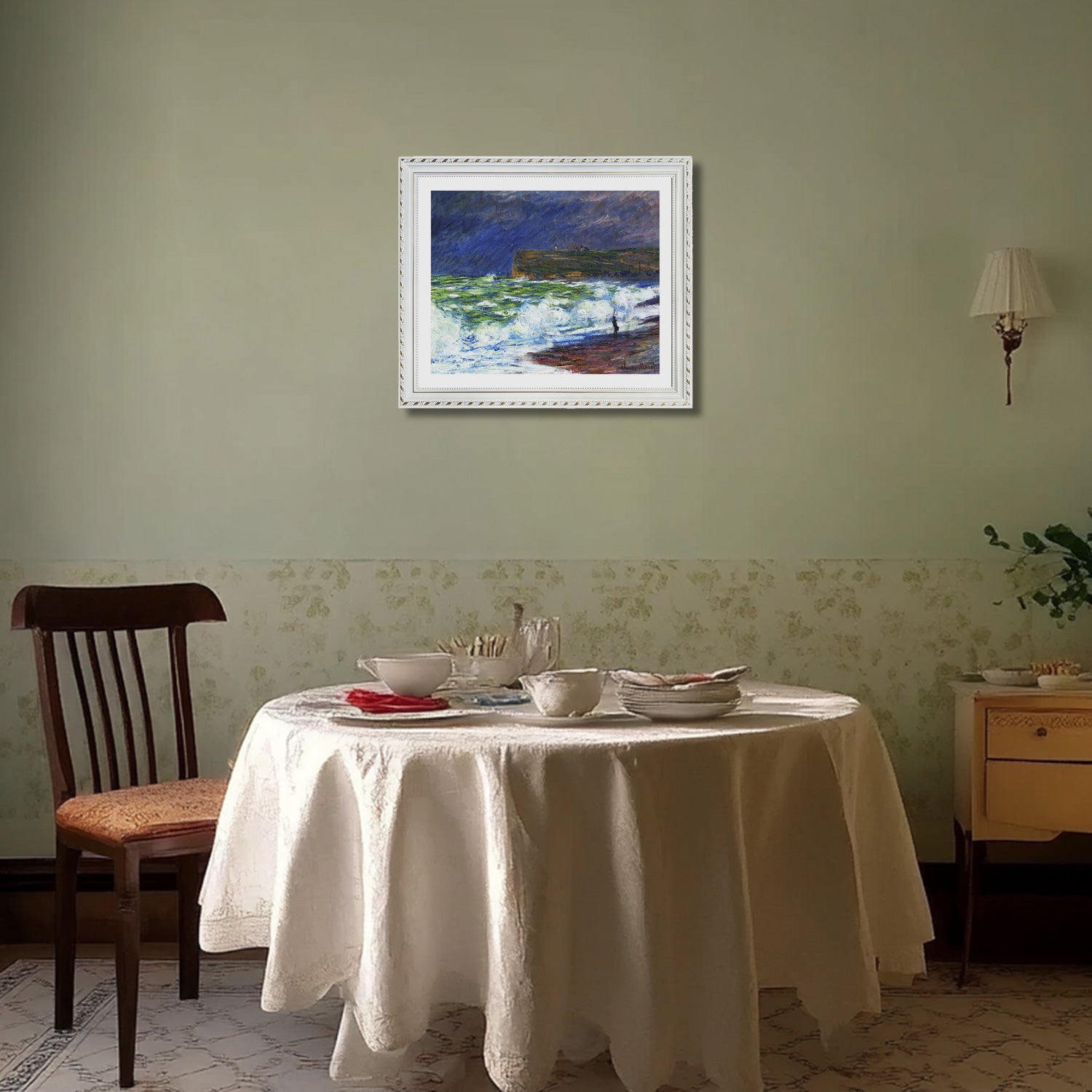 Claude Monet Wall Art The Beach At Fecamp Poster Framed