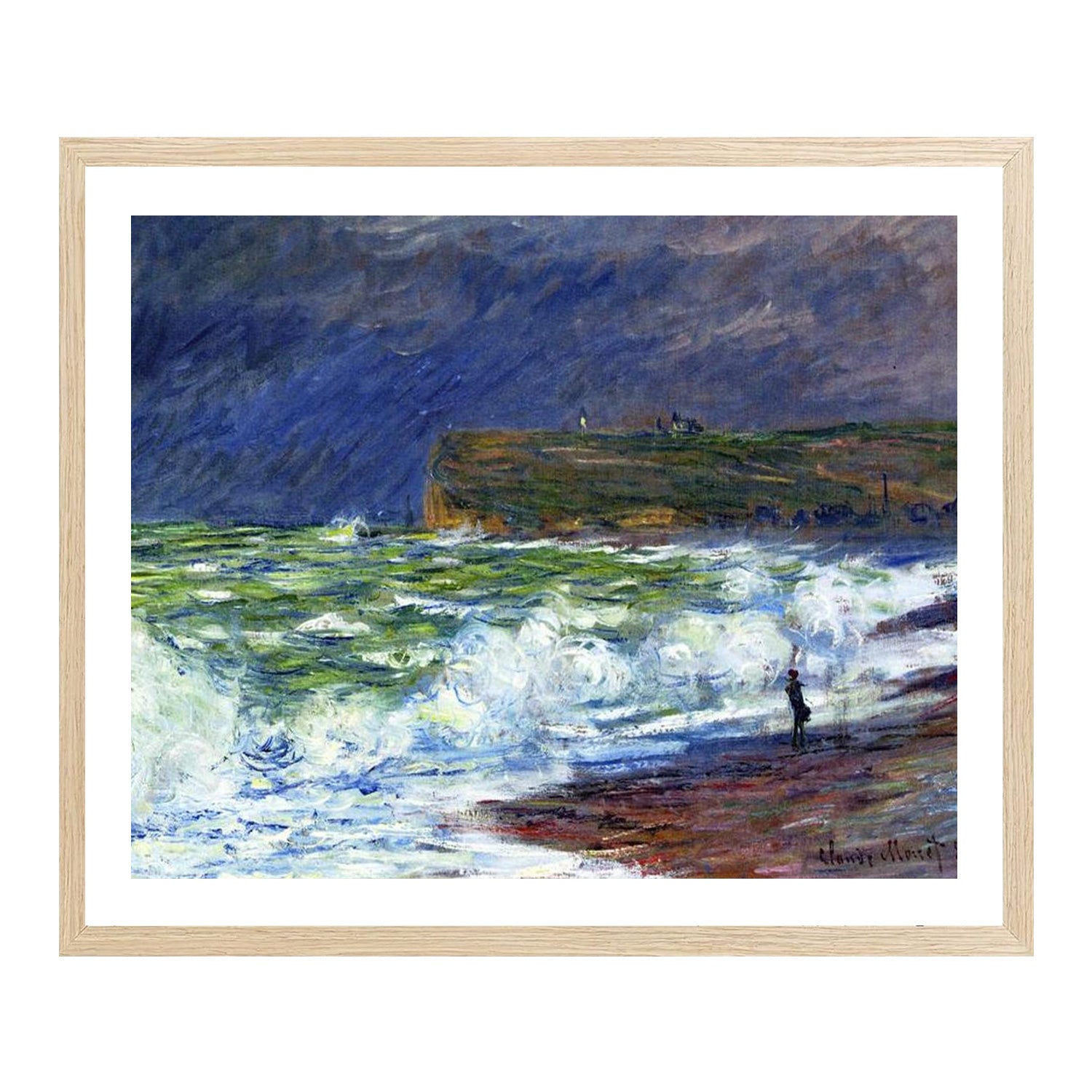 Claude Monet Wall Art The Beach At Fecamp Poster Framed
