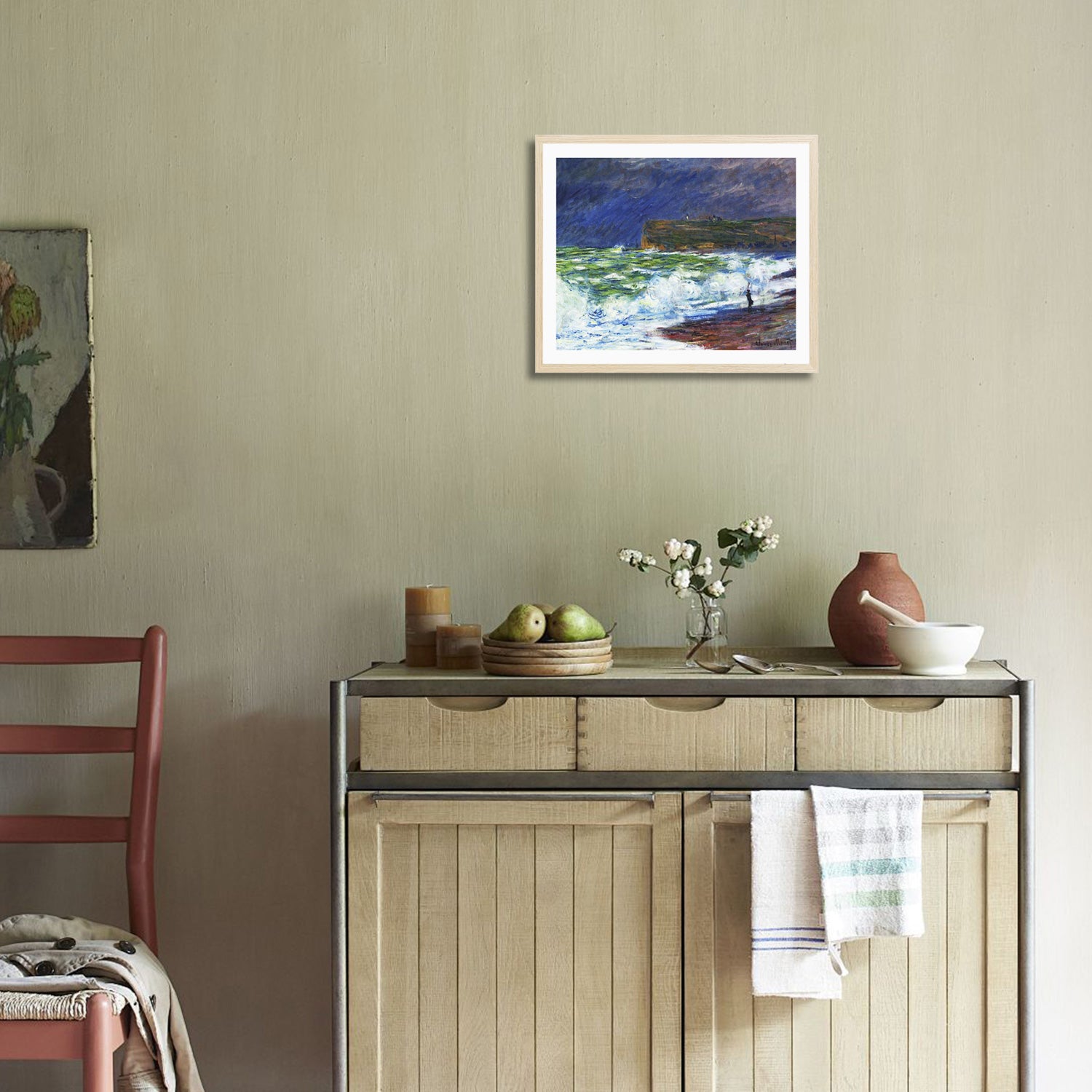 Claude Monet Wall Art The Beach At Fecamp Poster Framed