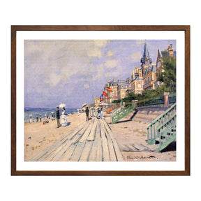 Claude Monet Wall Art The Boardwalk At Trouville Poster Framed