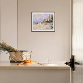 Claude Monet Wall Art The Boardwalk At Trouville Poster Framed