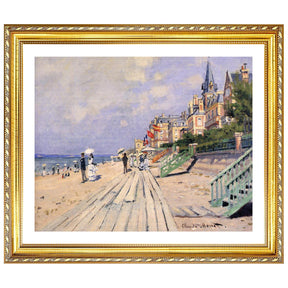 Claude Monet Wall Art The Boardwalk At Trouville Poster Framed