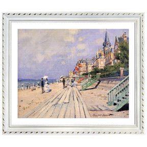 Claude Monet Wall Art The Boardwalk At Trouville Poster Framed