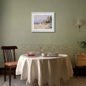 Claude Monet Wall Art The Boardwalk At Trouville Poster Framed