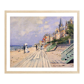 Claude Monet Wall Art The Boardwalk At Trouville Poster Framed