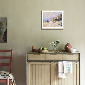 Claude Monet Wall Art The Boardwalk At Trouville Poster Framed