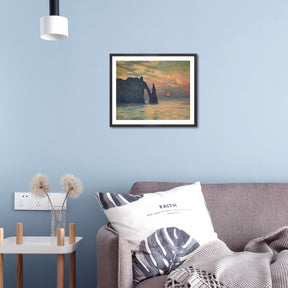 Claude Monet Wall Art The Cliff Tretat Sunset Poster Framed