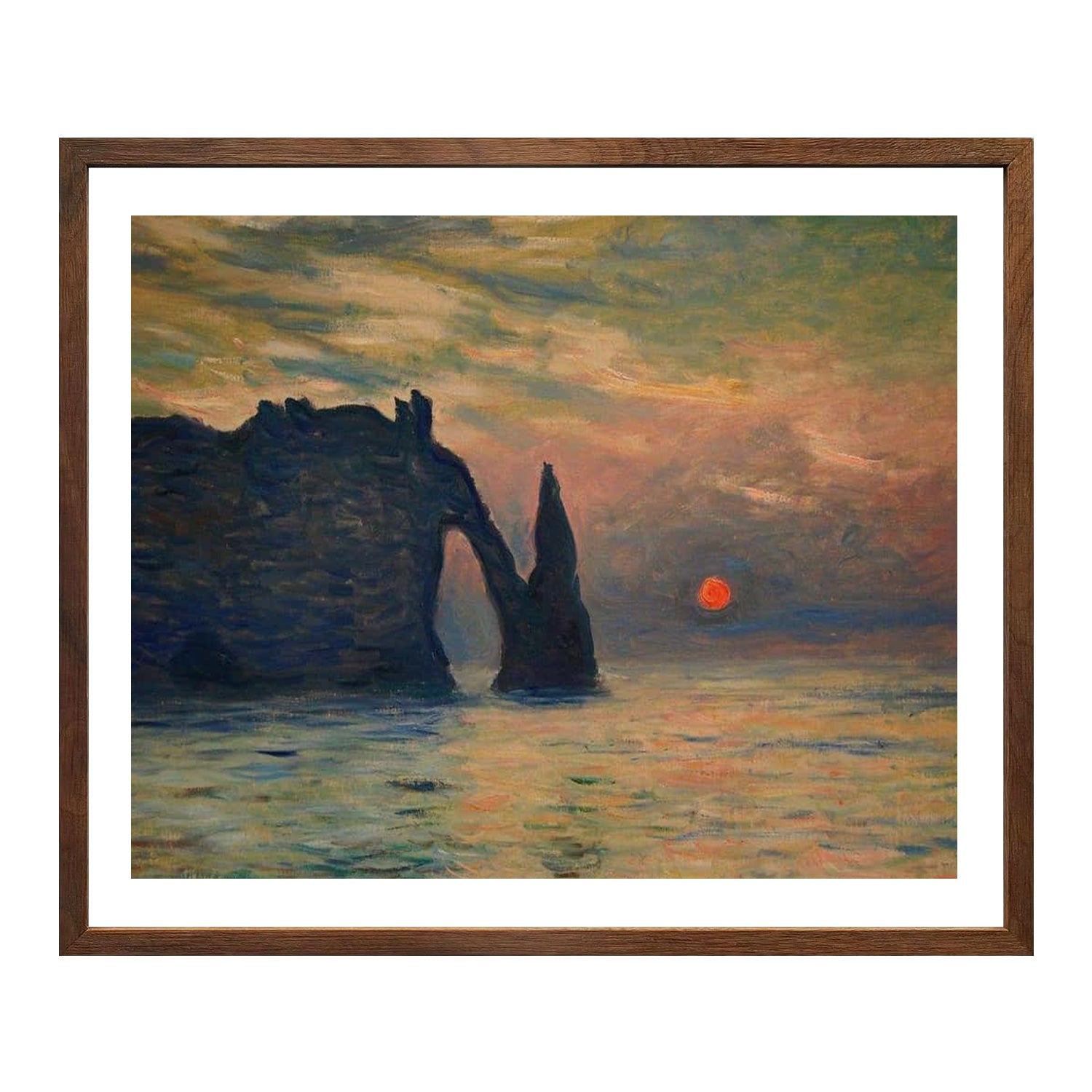 Claude Monet Wall Art The Cliff Tretat Sunset Poster Framed