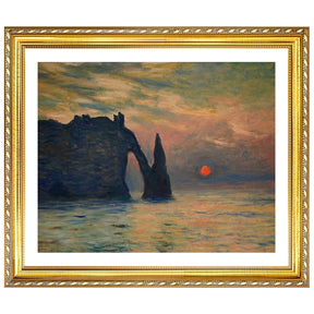 Claude Monet Wall Art The Cliff Tretat Sunset Poster Framed