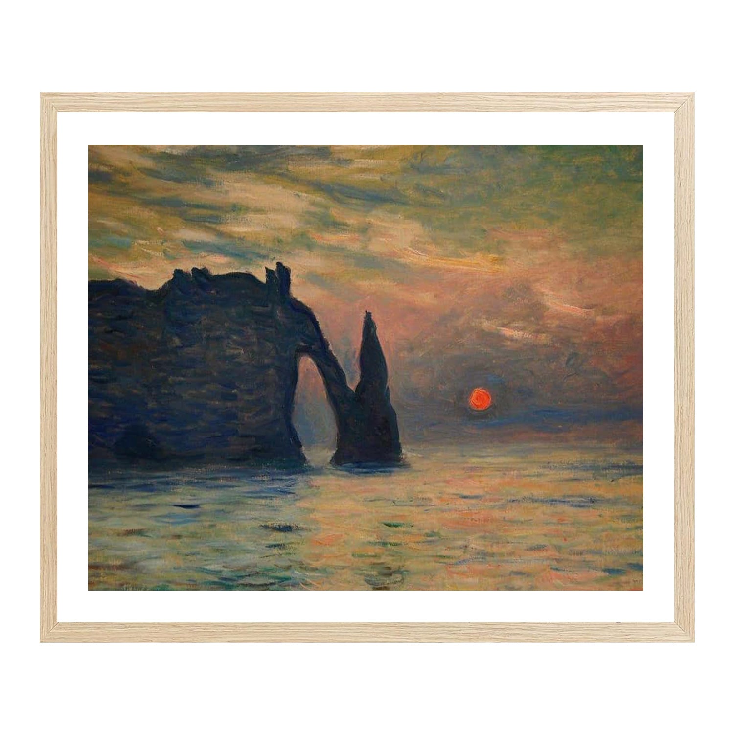 Claude Monet Wall Art The Cliff Tretat Sunset Poster Framed