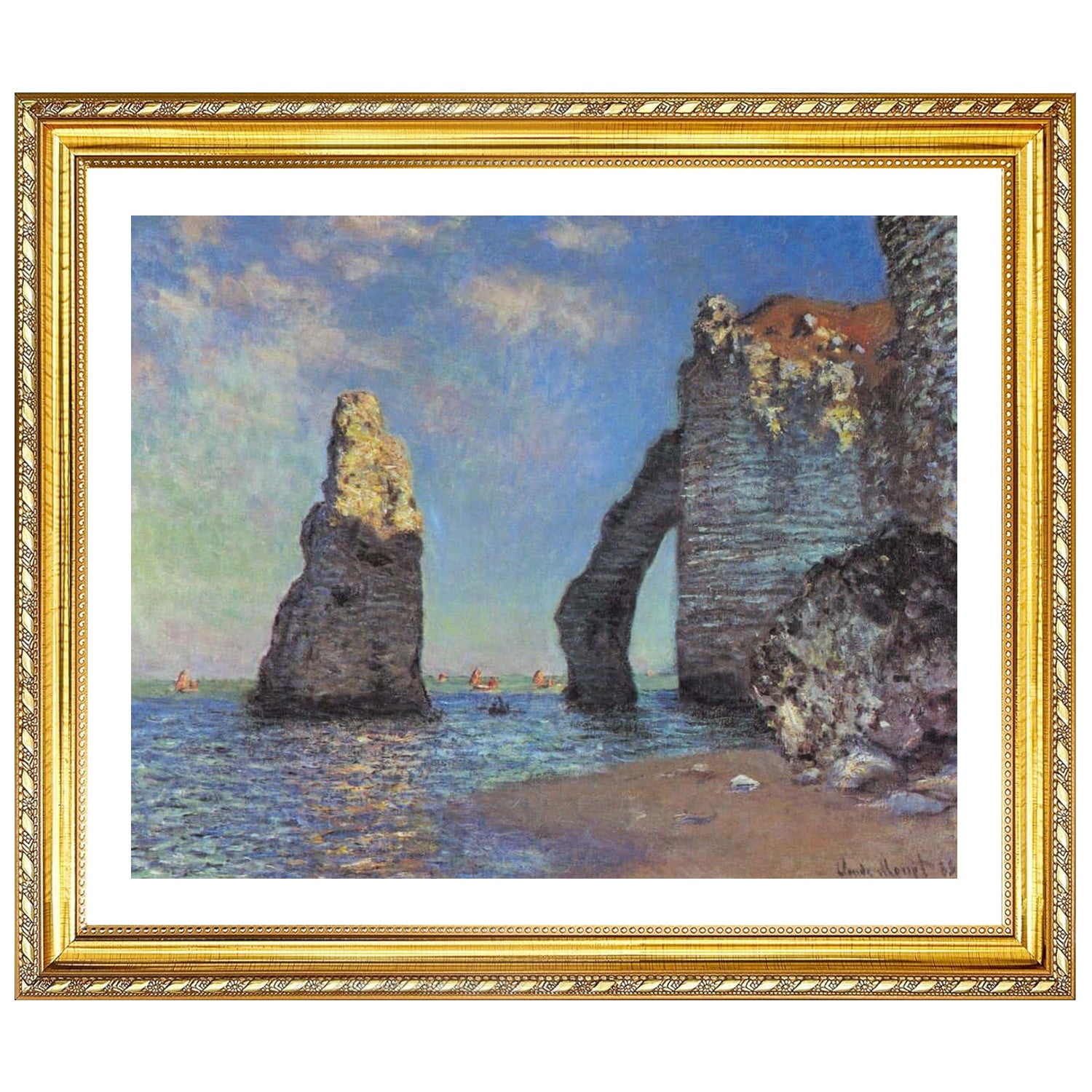 Claude Monet Wall Art The Cliffs At Etretat Poster Framed
