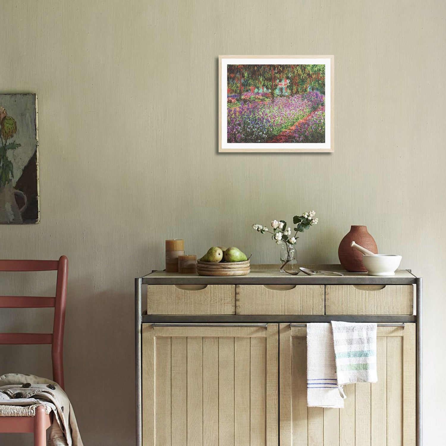 Claude Monet Wall Art The Garden At Giverny Poster Framed