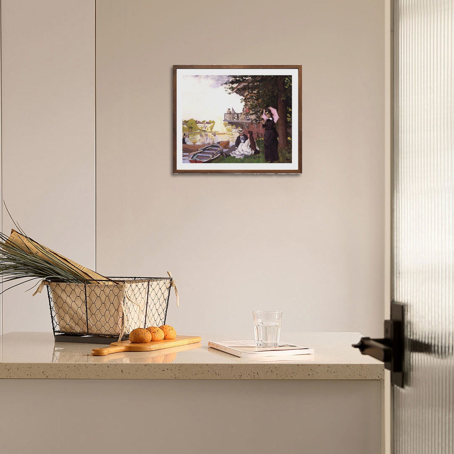 Claude Monet Wall Art The Landing State Poster Framed