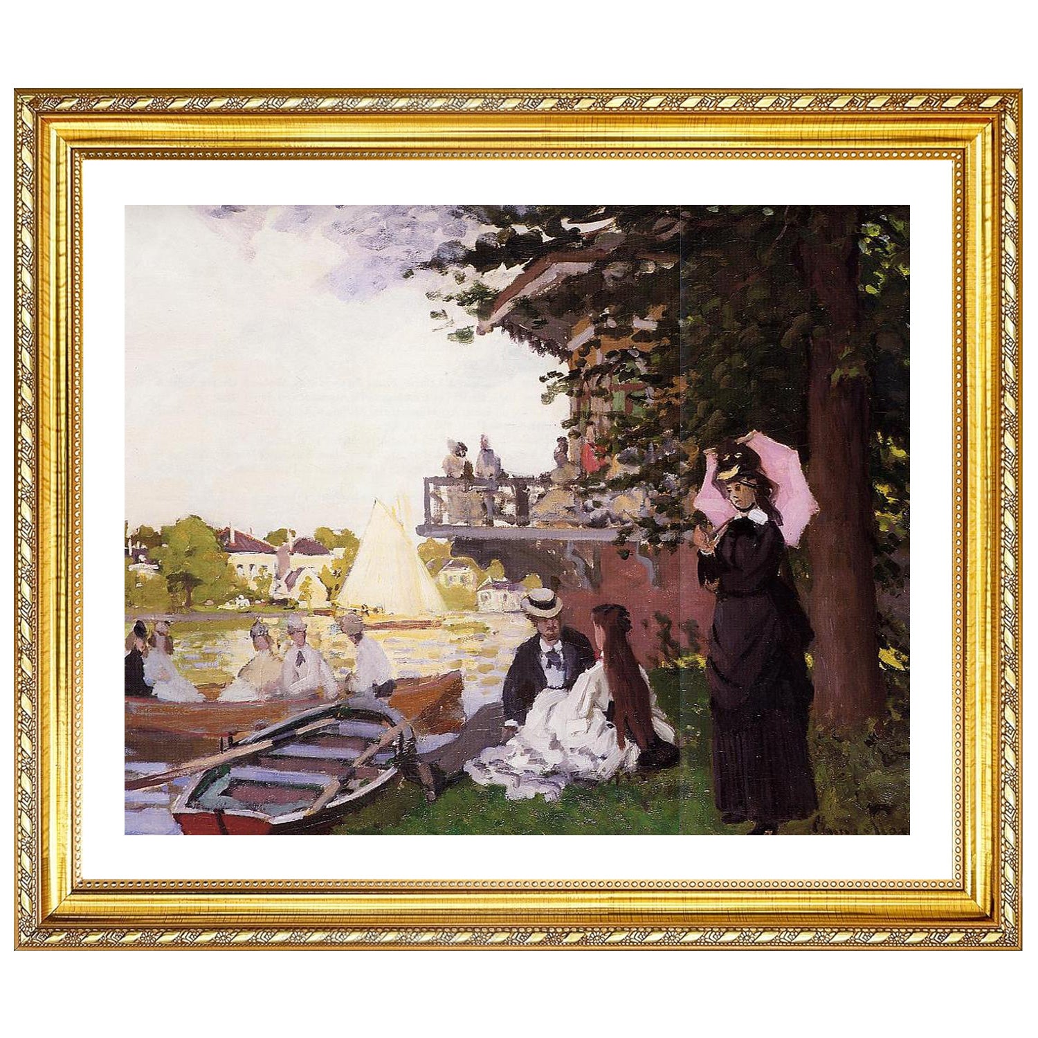 Claude Monet Wall Art The Landing State Poster Framed