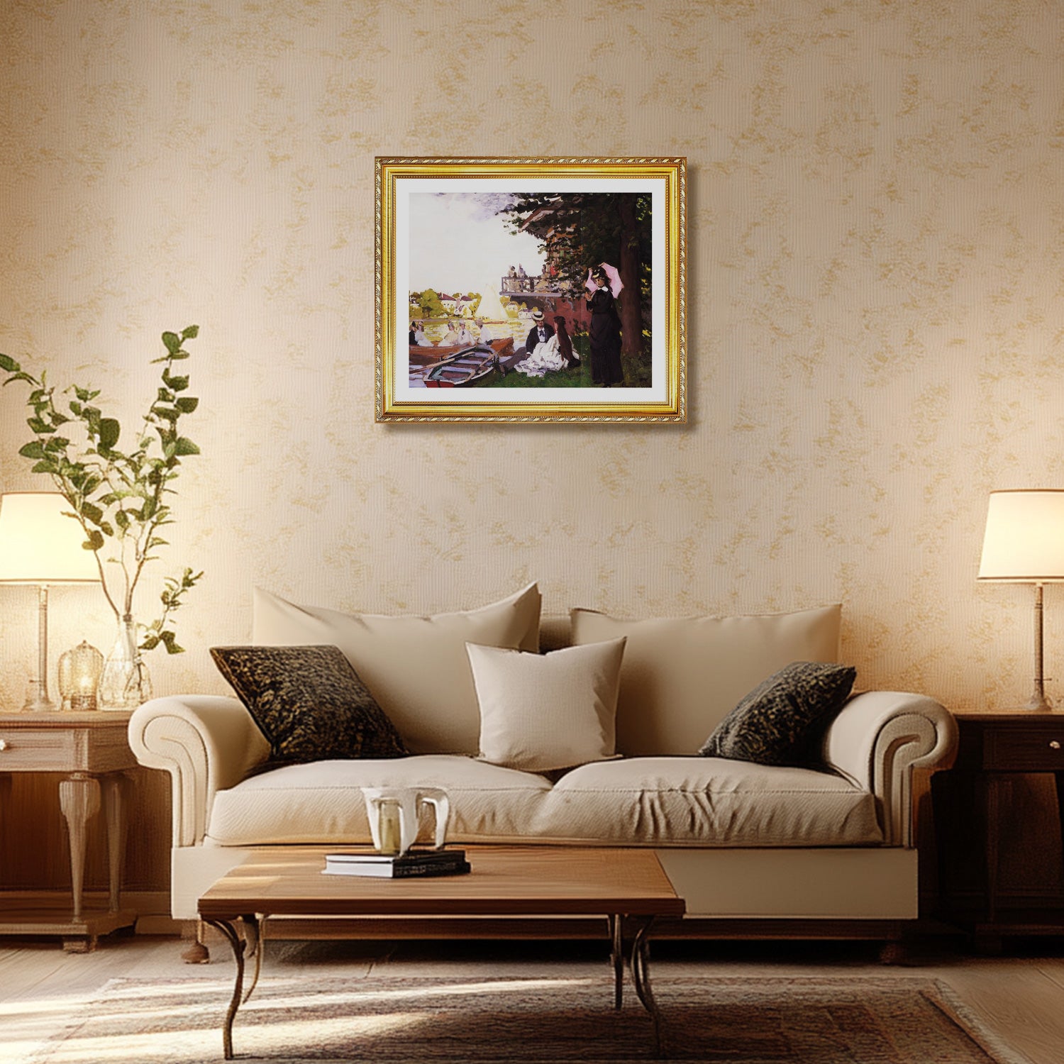 Claude Monet Wall Art The Landing State Poster Framed