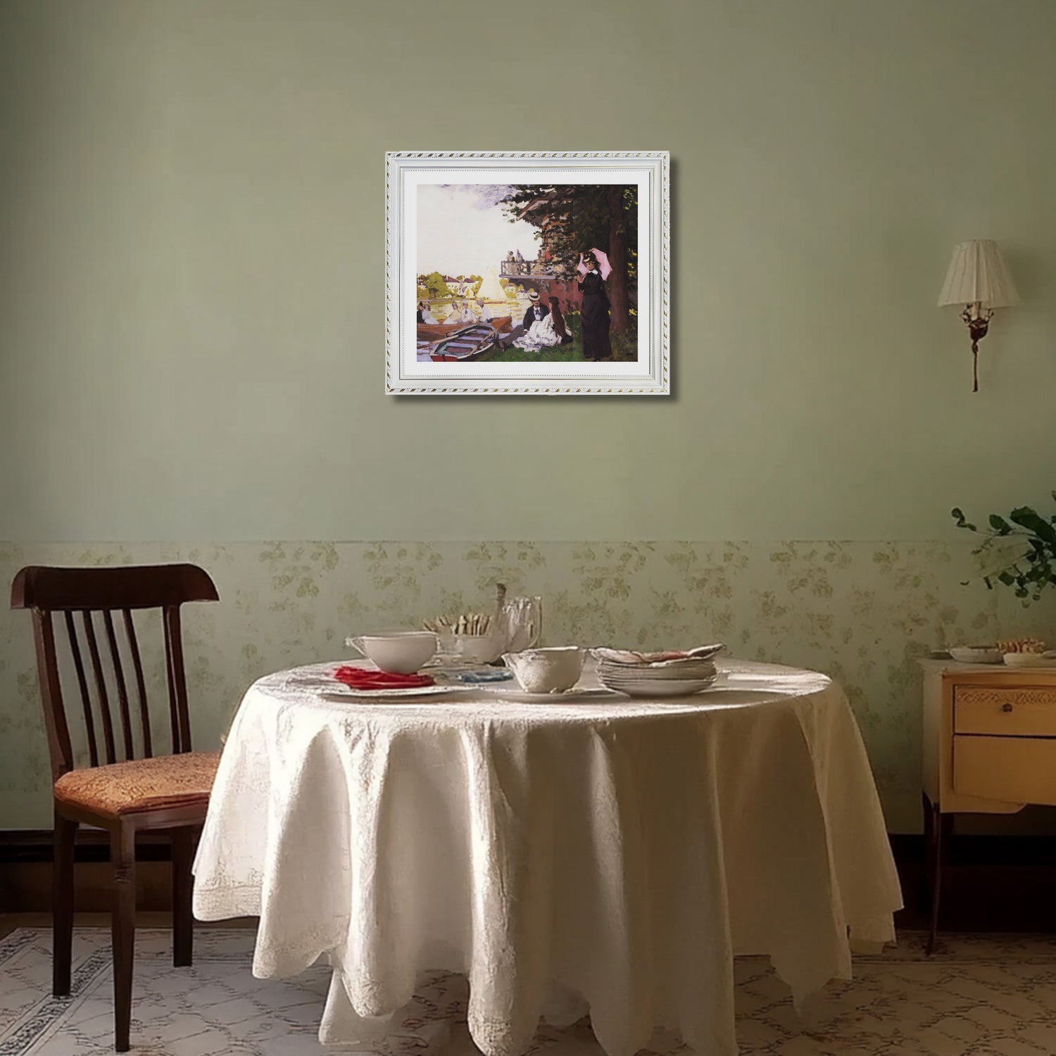 Claude Monet Wall Art The Landing State Poster Framed