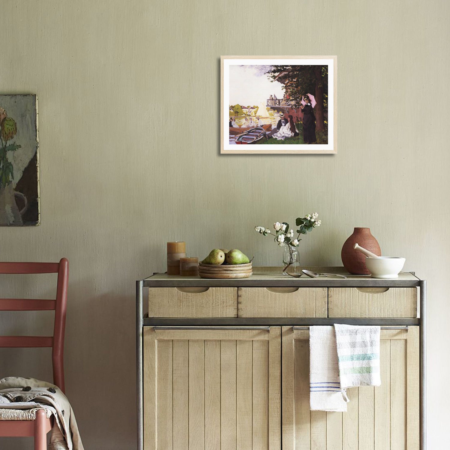 Claude Monet Wall Art The Landing State Poster Framed