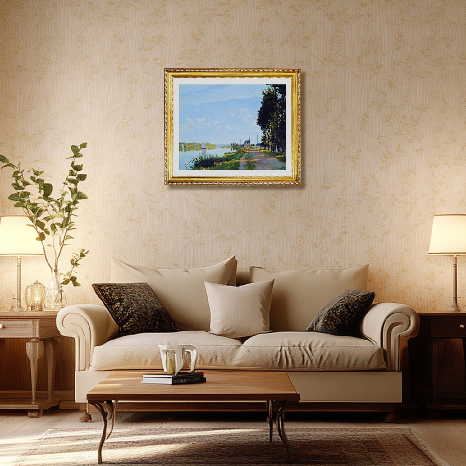 Claude Monet Wall Art The Promenade At Argenteuil Poster Framed