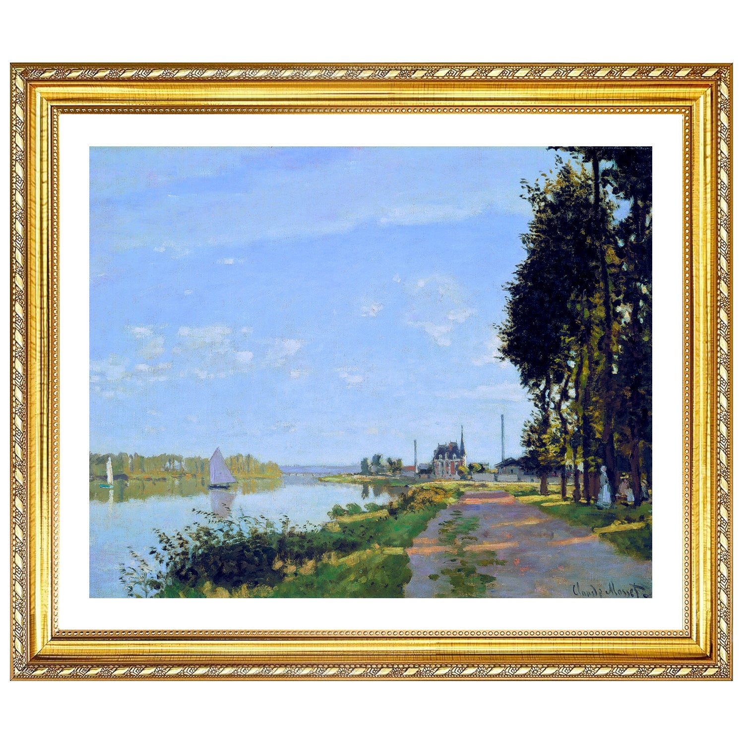 Claude Monet Wall Art The Promenade At Argenteuil Poster Framed