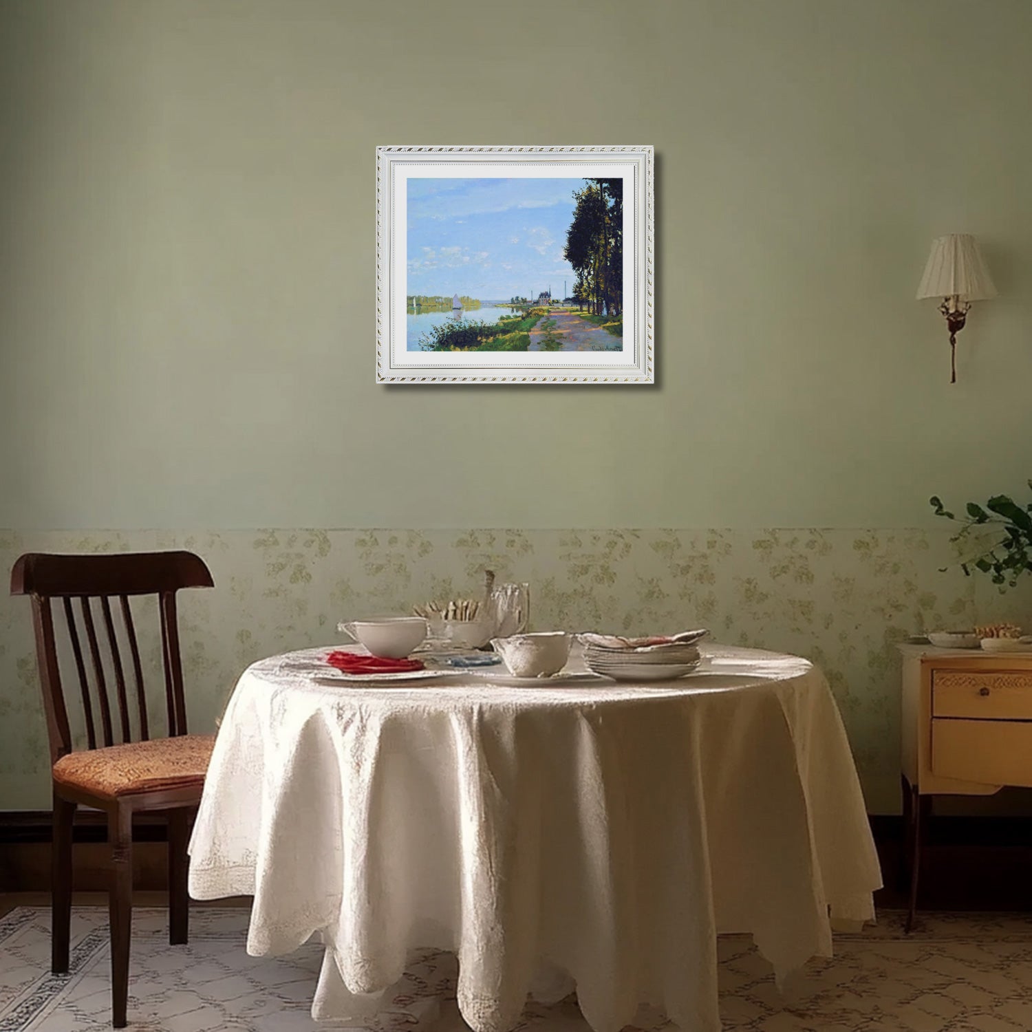 Claude Monet Wall Art The Promenade At Argenteuil Poster Framed