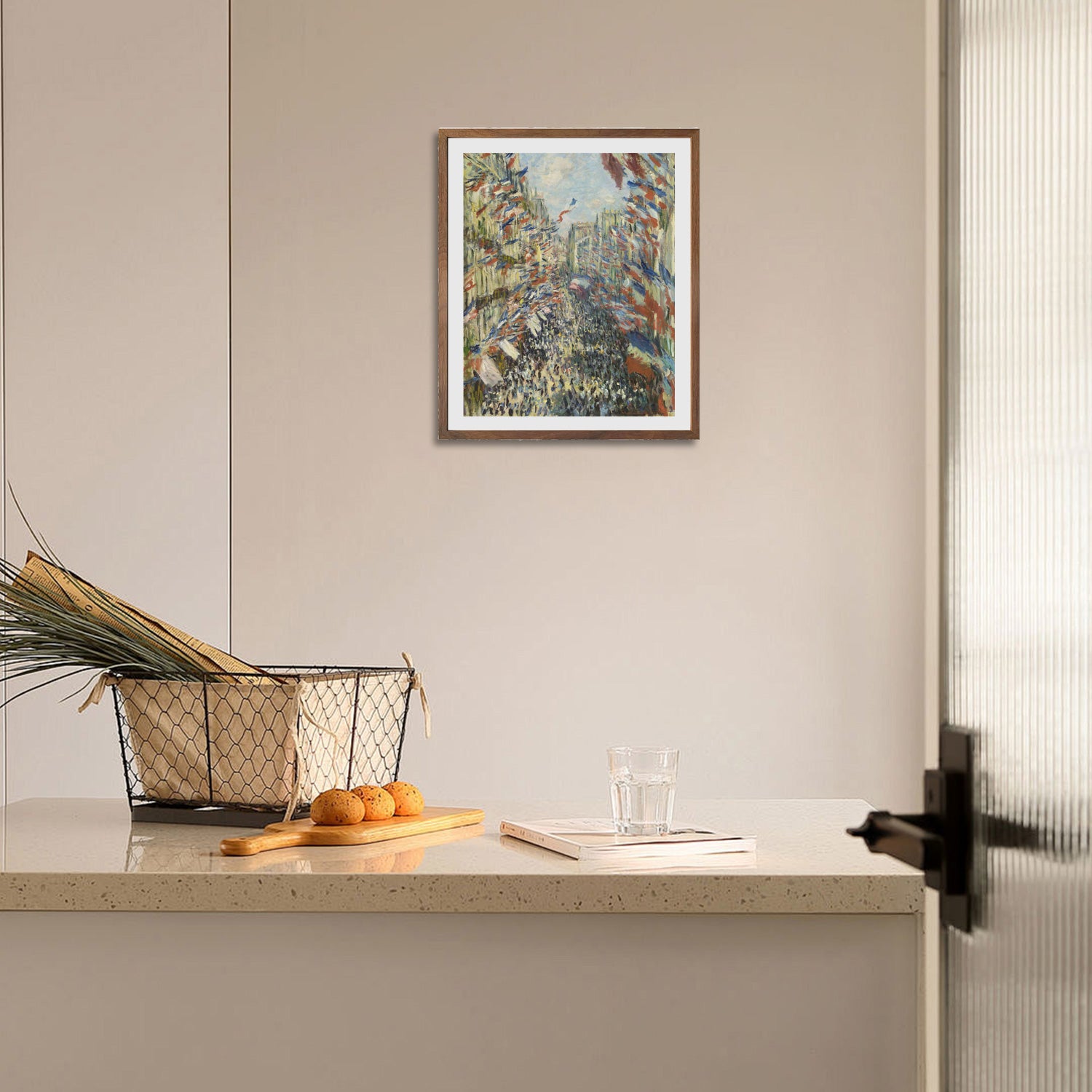 Claude Monet Wall Art The Rue Montorgueil In Paris Poster Framed