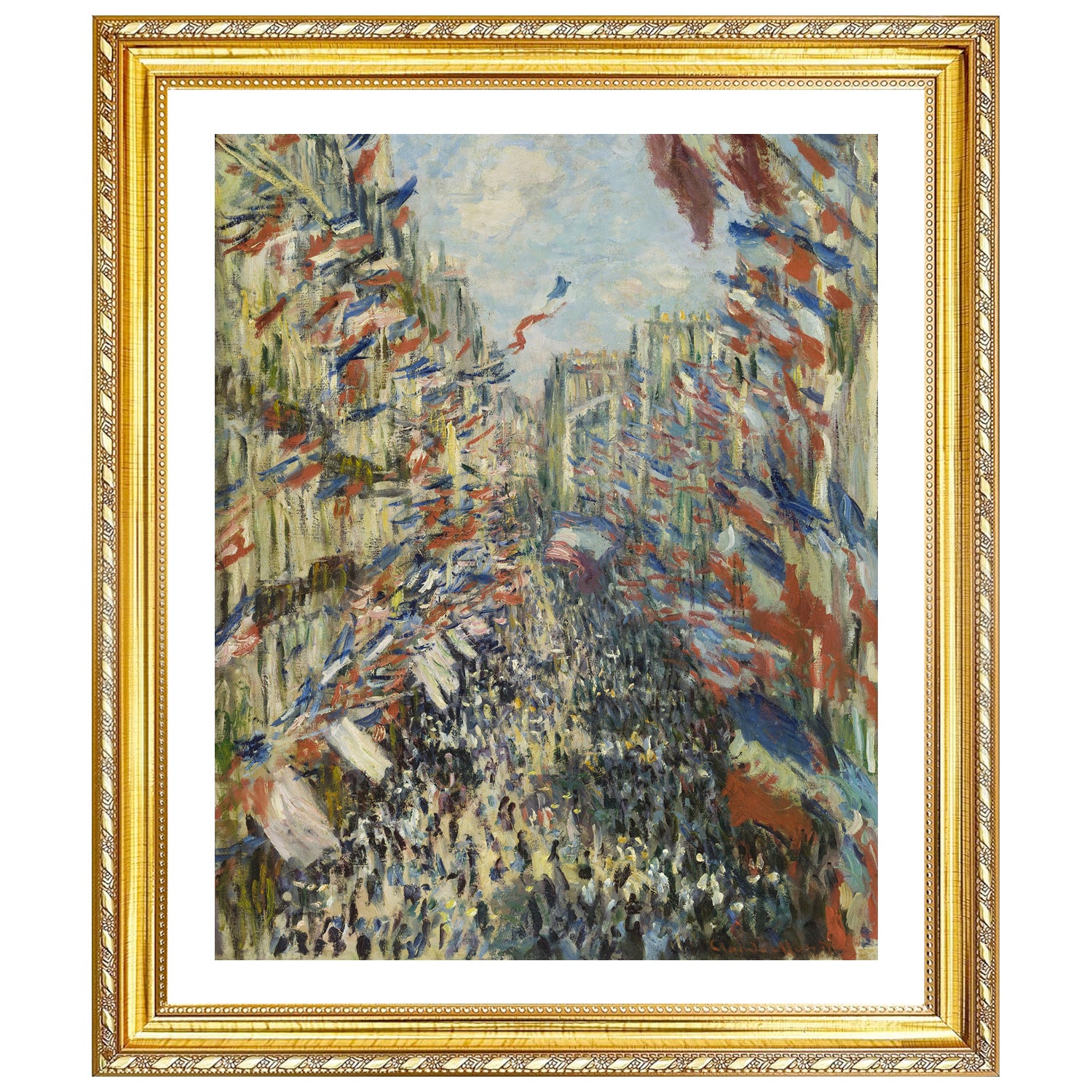 Claude Monet Wall Art The Rue Montorgueil In Paris Poster Framed