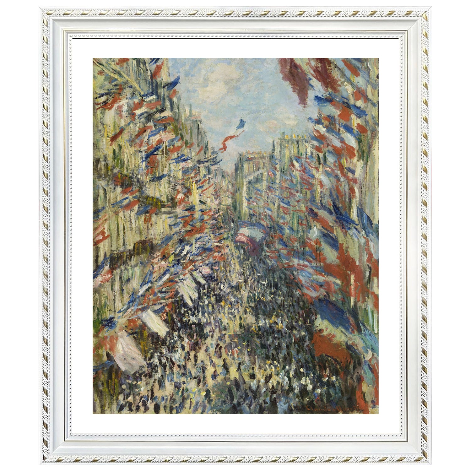 Claude Monet Wall Art The Rue Montorgueil In Paris Poster Framed