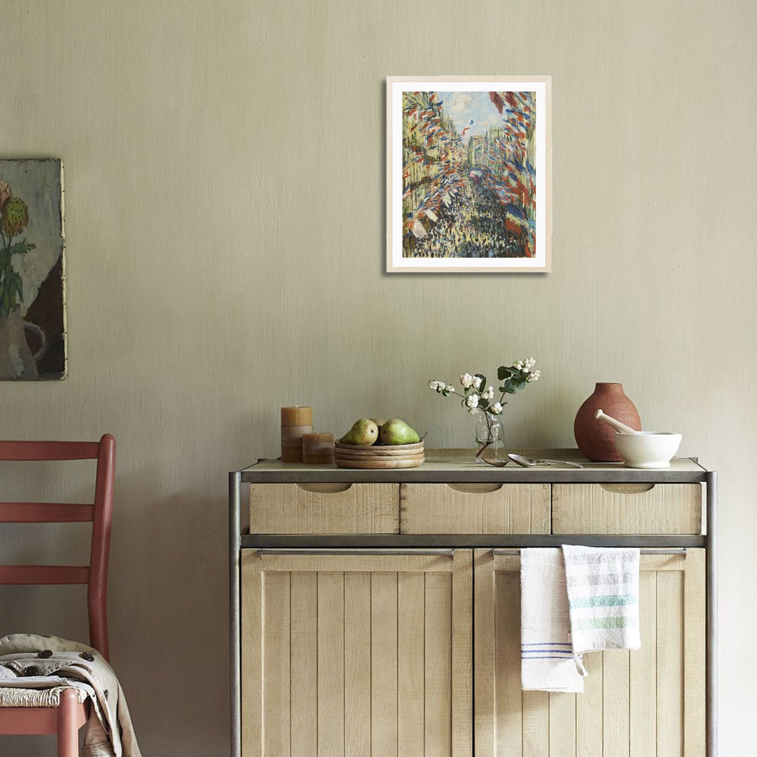 Claude Monet Wall Art The Rue Montorgueil In Paris Poster Framed