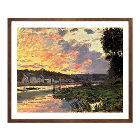 Claude Monet Wall Art The Seine At Bougival In The Evening Poster Framed