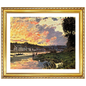 Claude Monet Wall Art The Seine At Bougival In The Evening Poster Framed