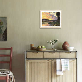 Claude Monet Wall Art The Seine At Bougival In The Evening Poster Framed