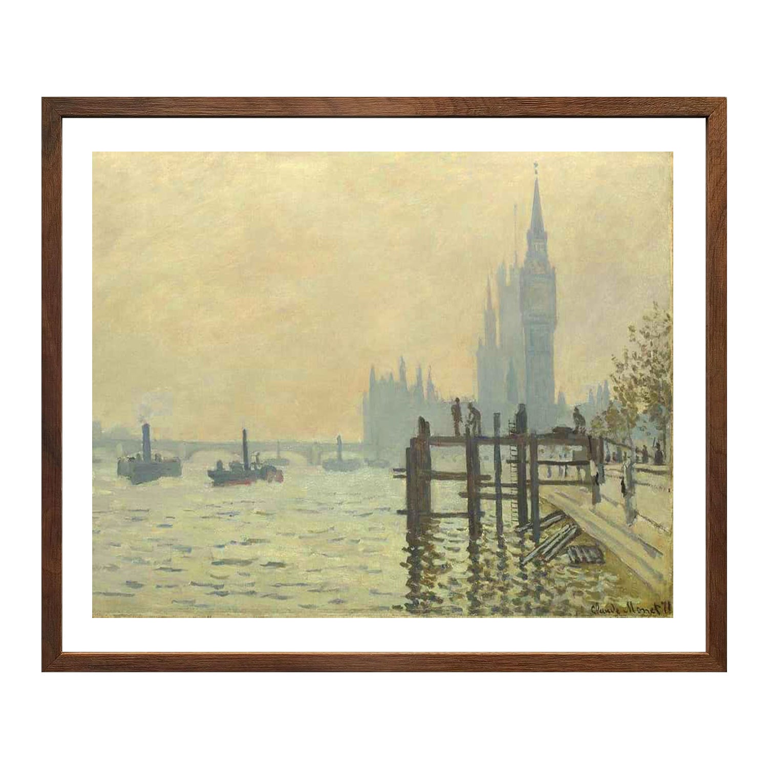 Claude Monet Wall Art The Thames Below Westminster Poster Framed
