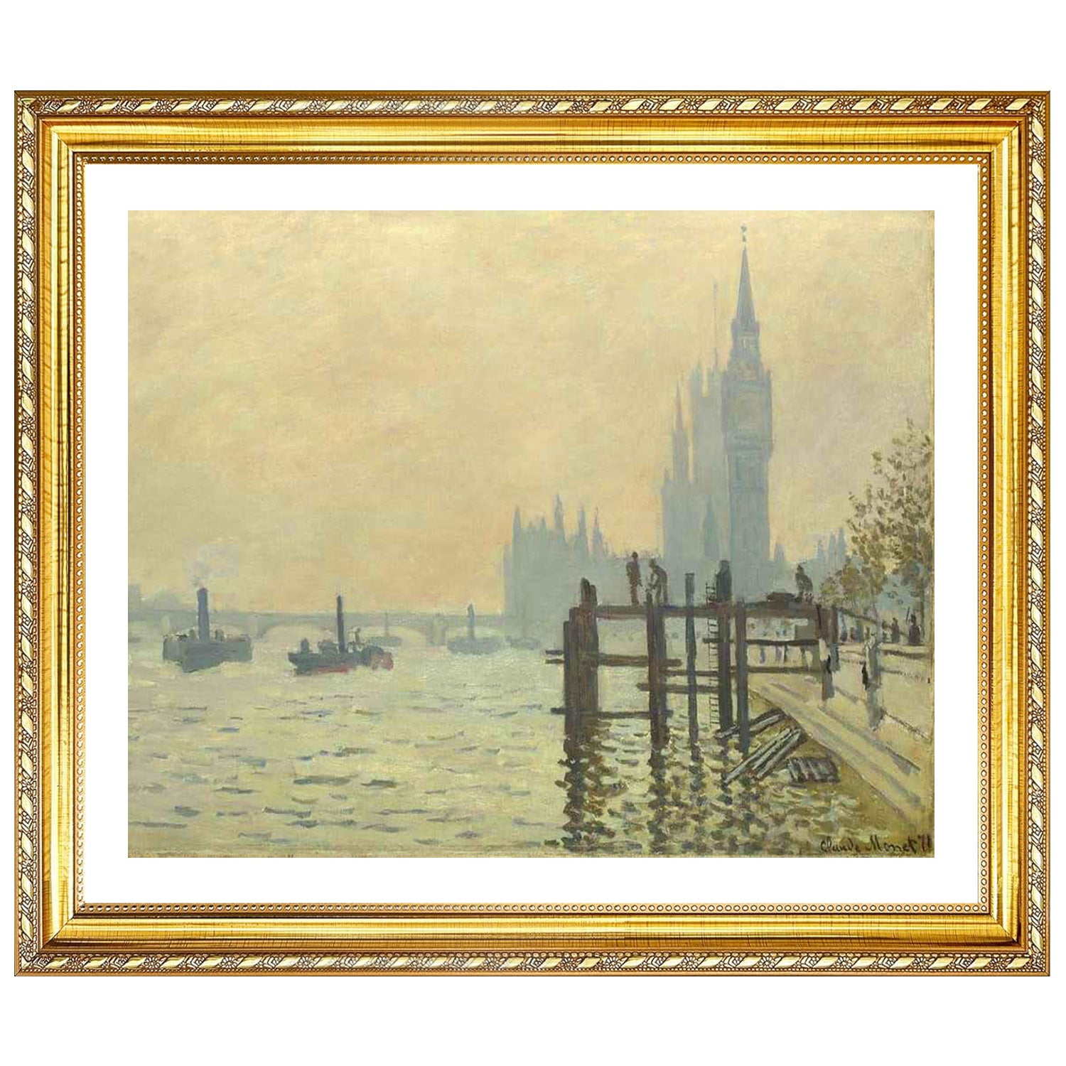 Claude Monet Wall Art The Thames Below Westminster Poster Framed