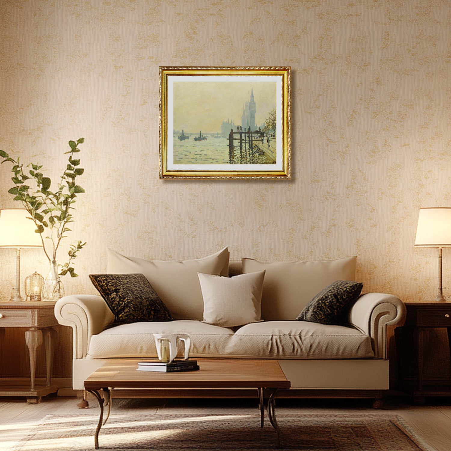 Claude Monet Wall Art The Thames Below Westminster Poster Framed