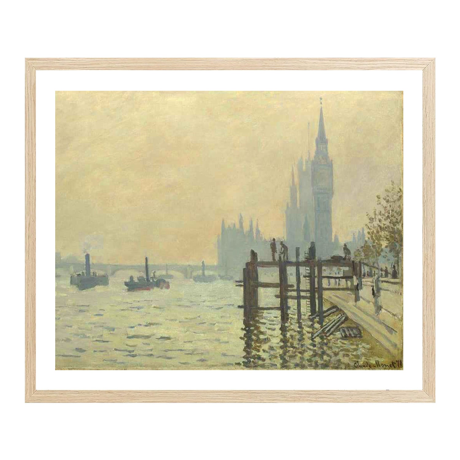 Claude Monet Wall Art The Thames Below Westminster Poster Framed