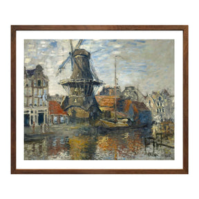 Claude Monet Wall Art The Windmill On The Onbekende Canal Amsterdam Poster Framed
