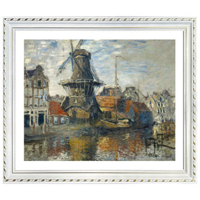 Claude Monet Wall Art The Windmill On The Onbekende Canal Amsterdam Poster Framed