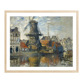 Claude Monet Wall Art The Windmill On The Onbekende Canal Amsterdam Poster Framed