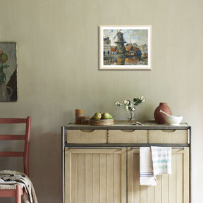 Claude Monet Wall Art The Windmill On The Onbekende Canal Amsterdam Poster Framed