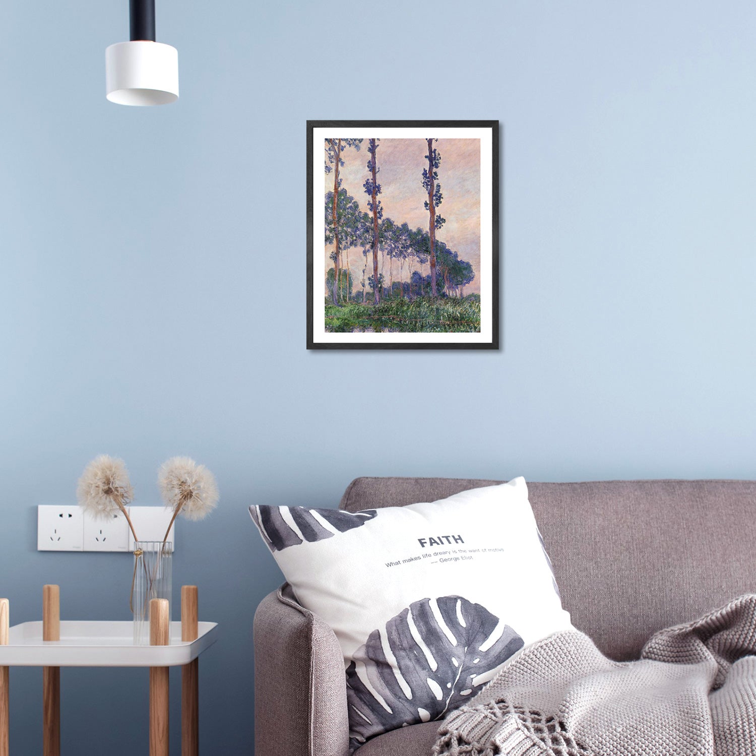 Claude Monet Wall Art Three Trees In Grey Weather Poster Framed