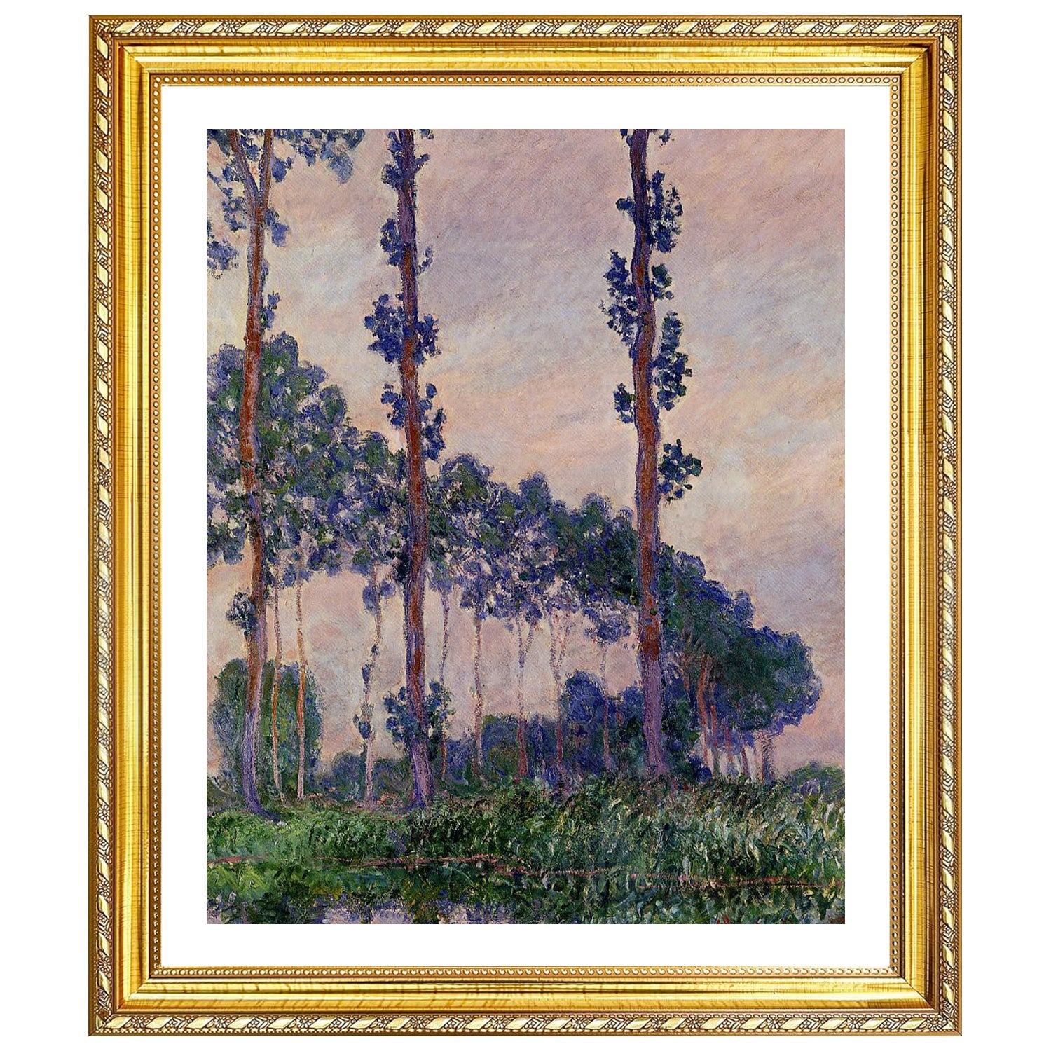 Claude Monet Wall Art Three Trees In Grey Weather Poster Framed