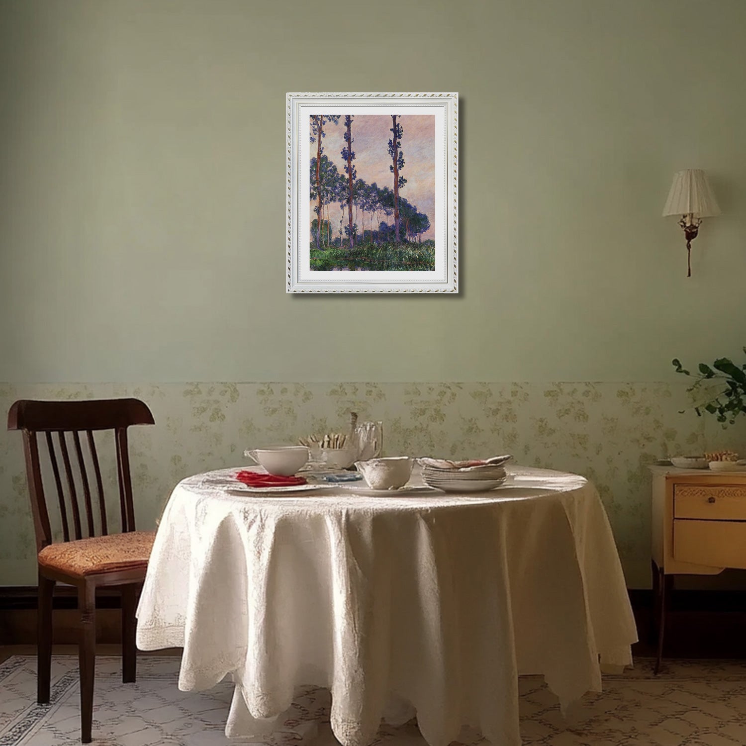 Claude Monet Wall Art Three Trees In Grey Weather Poster Framed