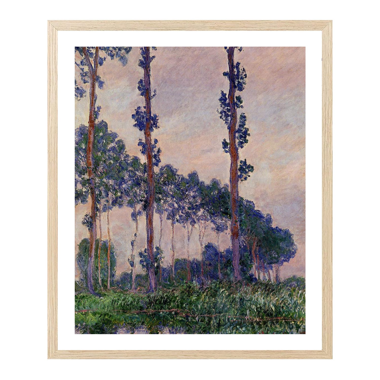 Claude Monet Wall Art Three Trees In Grey Weather Poster Framed