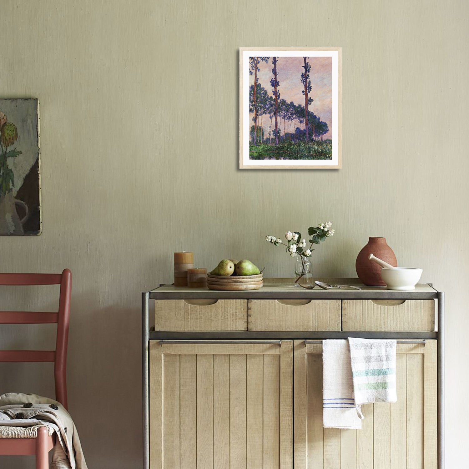 Claude Monet Wall Art Three Trees In Grey Weather Poster Framed