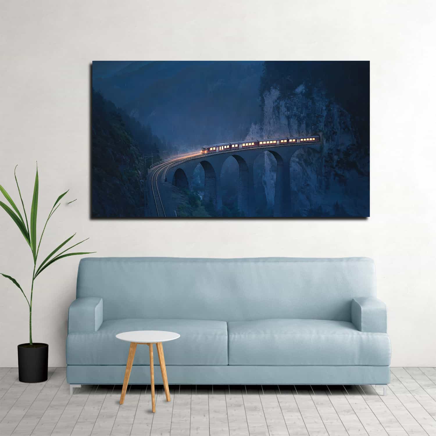 Train Coming Out Of Tunnel Canvas Art