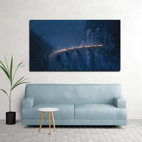Train Coming Out Of Tunnel Canvas Art