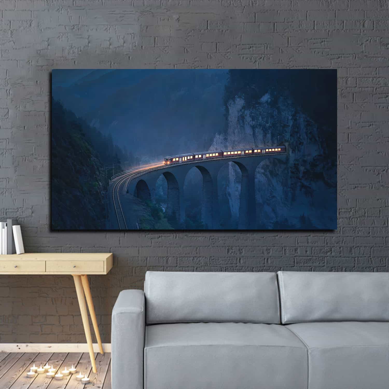 Train Coming Out Of Tunnel Canvas Art