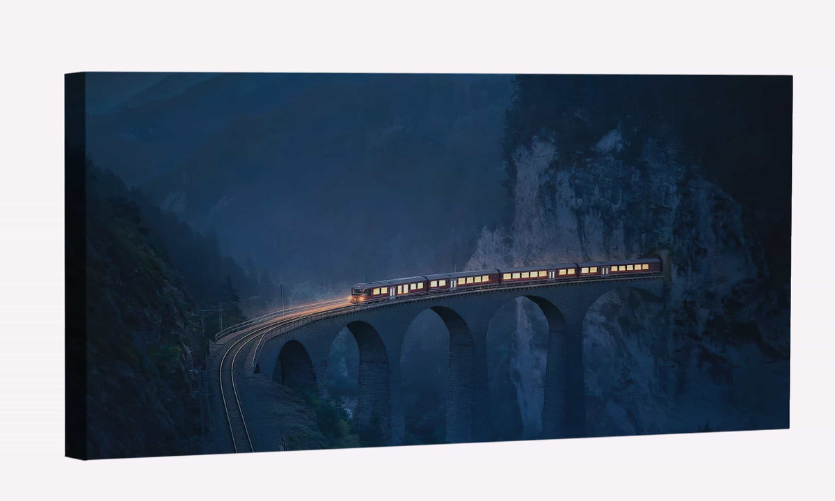 Train Coming Out Of Tunnel Canvas Art