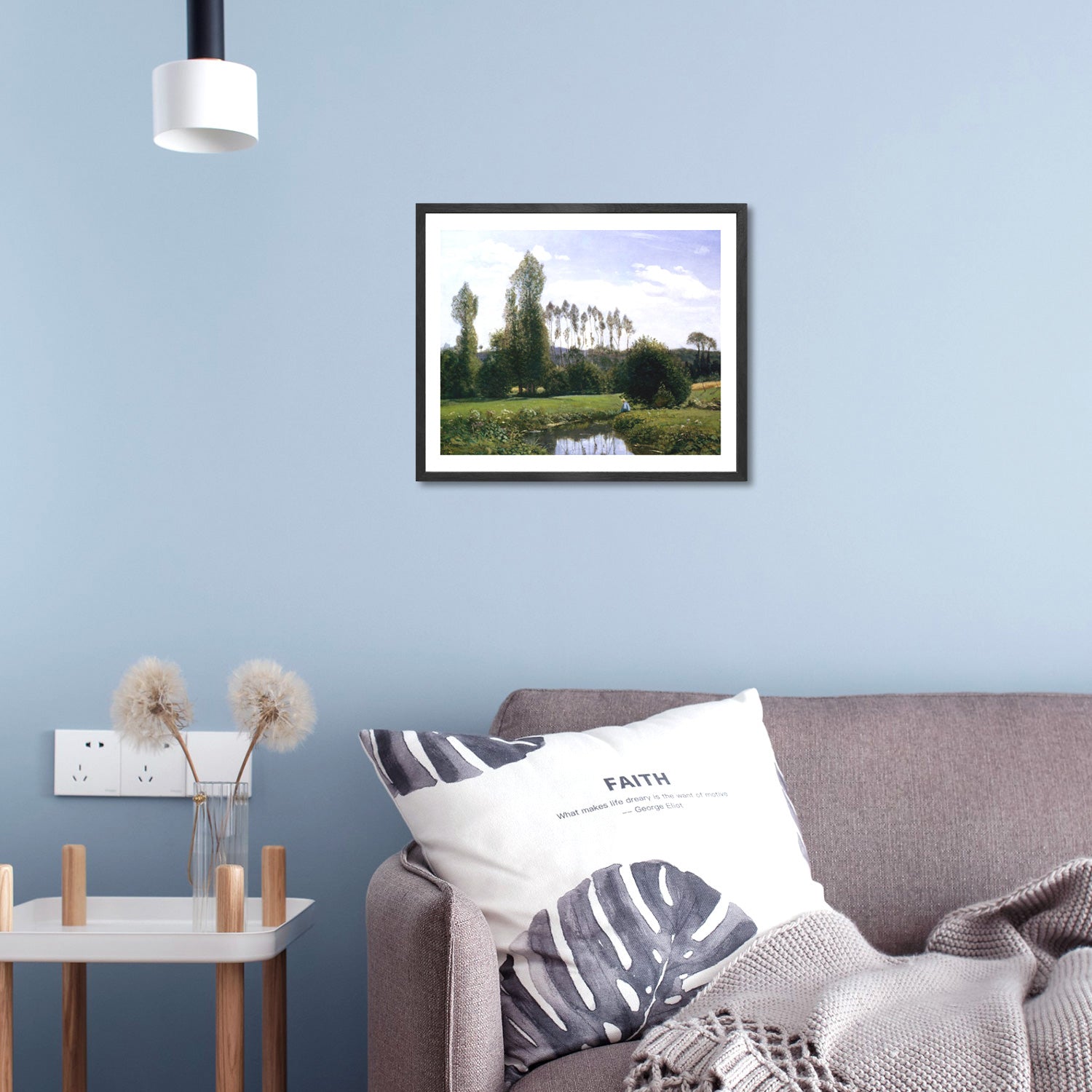 Claude Monet Wall Art View At Rouelles Le Havre Poster Framed